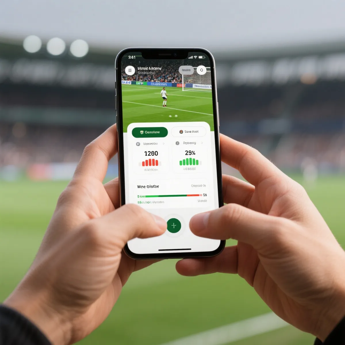 手机上观看与查看数据的示意图